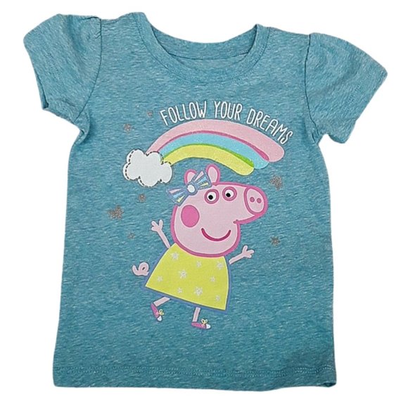 Peppa Pig Other - PEPPA PIG T-Shirt - Toddler Girls Blue Follow Dreams Peppa Graphic T-Shirt